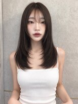 シー バイ ロンド 新宿(Sea by Lond)&nbsp;ワンホンレイヤ ー×ダークブルー[デジタルパーマ/ボブ/韓国]