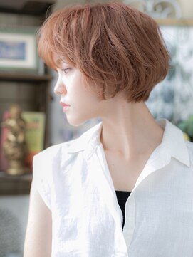 カバーヘア ブリス 上尾西口店(COVER HAIR bliss) 外国人風マロンベージュくせ毛風ボブショートb上尾10代20代30代