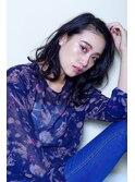 ペールベージュセクションカラーグラデーションカラー外ハネボブ