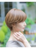 大人ショートボブ×白髪ぼかしアッシュカラーブルージュ×代官山