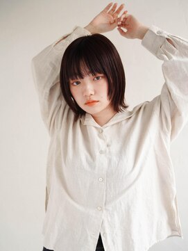 ムク 甲府(muku.) ミディアムヘア/斜めバング/グレージュカラー/甲府駅