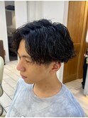 メンズパーマ　波巻きスパイラルパーマ　横浜