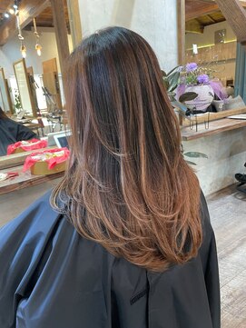 マスカリ(muscali) 【原田】レイヤー　バレイヤージュ　ベージュ　ケアブリーチ