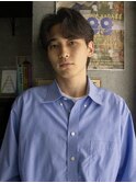 ハーフアップバング/センターパート/ニュアンスパーマ/三鷹