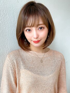 アフロート ディル(AFLOAT D'L) 大人かわいい ワンレンボブ 前下がりボブ うぶバング