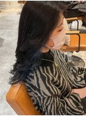 インナーブルー/ 地毛風カラー