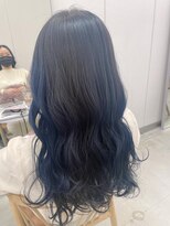 リル(re'll) 《花屋併設》ブルーブラック寒色系カラーブルージュ波巻き◎20代