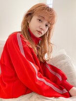 アヴァンスアンス 広島袋町店(AVANCE.ens)&nbsp;ハイトーンオレンジ×ふんわりカール