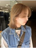 【大久保】ブリーチベージュお洒落センターパートボブスタイル