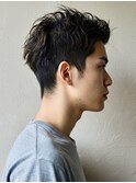パンクショートツイスト前髪かき上げ無造作ジェルスタイリング
