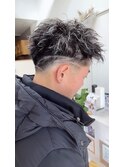 ホワイトハイライト×ツイストパーマ～メンズver～
