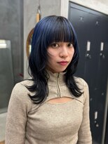 テトヘアー(teto hair) ワイドバング ミディアムレイヤー ブルー