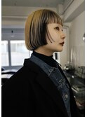 部分ブリーチ×ミニマムなミニボブスタイル