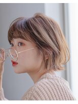 ガーデンヨコハマ(GARDEN YOKOHAMA)&nbsp;ボブ　ホワイトグレージュ　デジタルパーマ　チェリーブラウン