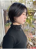 黒髪ショート/20代/30代/40代/ショートボブ丸みショート