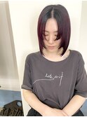 【ethica_南船場】ダークレッドボブ×ダブル姫カット