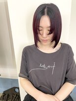 エシカ(ethica)&nbsp;【ethica_南船場】ダークレッドボブ×ダブル姫カット