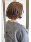 エアウェーブ×アッシュベージュの柔らかボブ