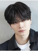 仙台シースルーマッシュ韓流ヘアダウンパーマ刈り上げ無し20代