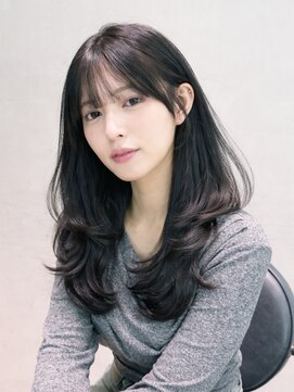 アルバム 銀座(ALBUM GINZA) 前髪カット韓国ヘアロング顔周りレイヤー_F1532