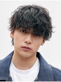 原宿シャドウパーマルーズパーマメンズカットラウンドマッシュ