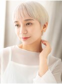透明感ダブルカラーホワイトシルバーベリーショート10代20代X