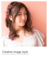 ヴェローグ シェ ブー(belog chez vous hair luxe) 【Creative image styel】リボン編み込みアレンジ