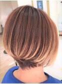 前下がり＃毛先明るめ