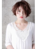 ソラネル(SOLENNEL) 大人かわいい☆ピンクベージュ×丸みショートボブ20代30代40代f