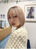 ダークアッシュ/ミディアムレイヤーカット［髪質改善/縮毛矯正］