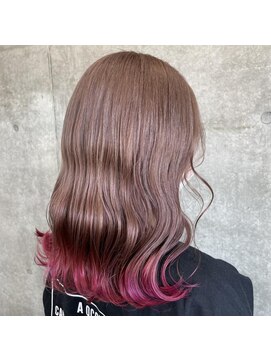 モア(more) 【彦根】ダブルカラー ピンクベージュ×ピンク