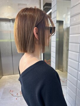 リリー(Lilley) 【lilley 稲永麻衣】切りっぱなしボブ+ハイライト+天神韓国ヘア