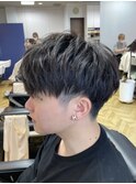 さわやか束感モテる黒髪ツーブロックマッシュヘアc1名護大東