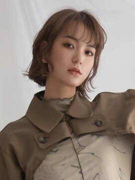 アース クロスガーデン川崎店(HAIR&MAKE EARTH) フリンジバング×波ウェーブボブ