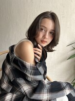 黒髪/ボブウルフ/ネビージュ/小顔/ワンレン