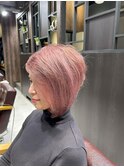 髪質改善大人ショート パステルラベンダーカラー