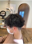 黒髪ボブルフネビージュ小顔ワンレンスペインカール