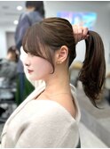 前髪顔まわり韓国ヘアレイヤーカットサイドバンク2wayバンク韓国