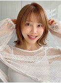 前髪 外ハネボブ チェリーブラウン ミニウルフ"