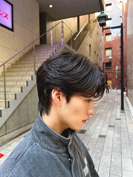 ガーデン 銀座(GARDEN) 艶センターパートスペインカールブルーブラックフェザーパーマ