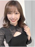 ミディアム/韓国風/くびれヘア/顔まわりカット/縮毛矯正