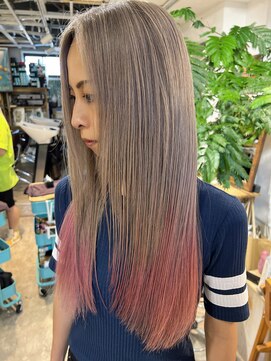 ロア インターナショナル 新宿店(LoA International) 【新宿】ホワイトベージュピンクグラデエンドカラー