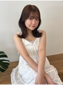 韓国くびれヘア/オリーブベージュ/透明感カラー