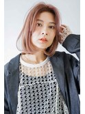 くびレイヤーエモージュ前髪モテベージュレイヤーミディ/吉祥寺