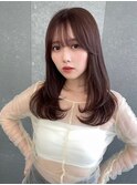  小顔に見えるトレンドヘア/黒髪/オリーブグレー/ココアベージュ