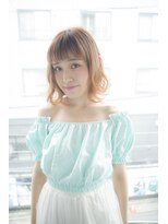 サロンドミルク 原宿(salon de MiLK)&nbsp;【salon de MiLK 原宿】中がけゆるふわピーチミルクティ×ボブ