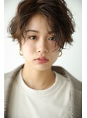 チョコブラウン×前髪なしこなれハンサムショート◎30代40代50代