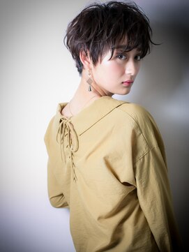 モッズヘア 越谷(mod's hair) モード&クールな黒髪小顔マニッシュショートw越谷20代30代40代