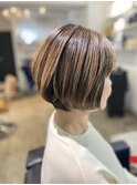 ★ナチュラルショートボブ白髪ぼかしボリュームアップエクステ