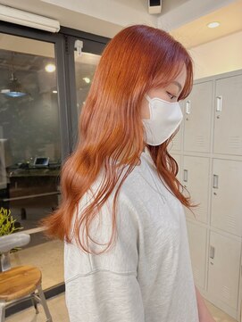 フラム 渋谷(flamme) ブリーチなしのオレンジ＊